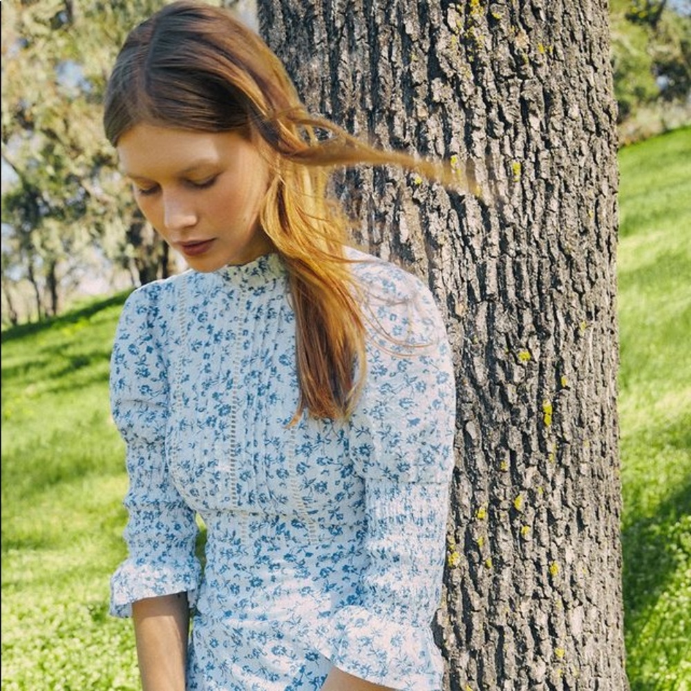 Laura Ashley UO Exclusive Maisy Mock Neck Mini Dress